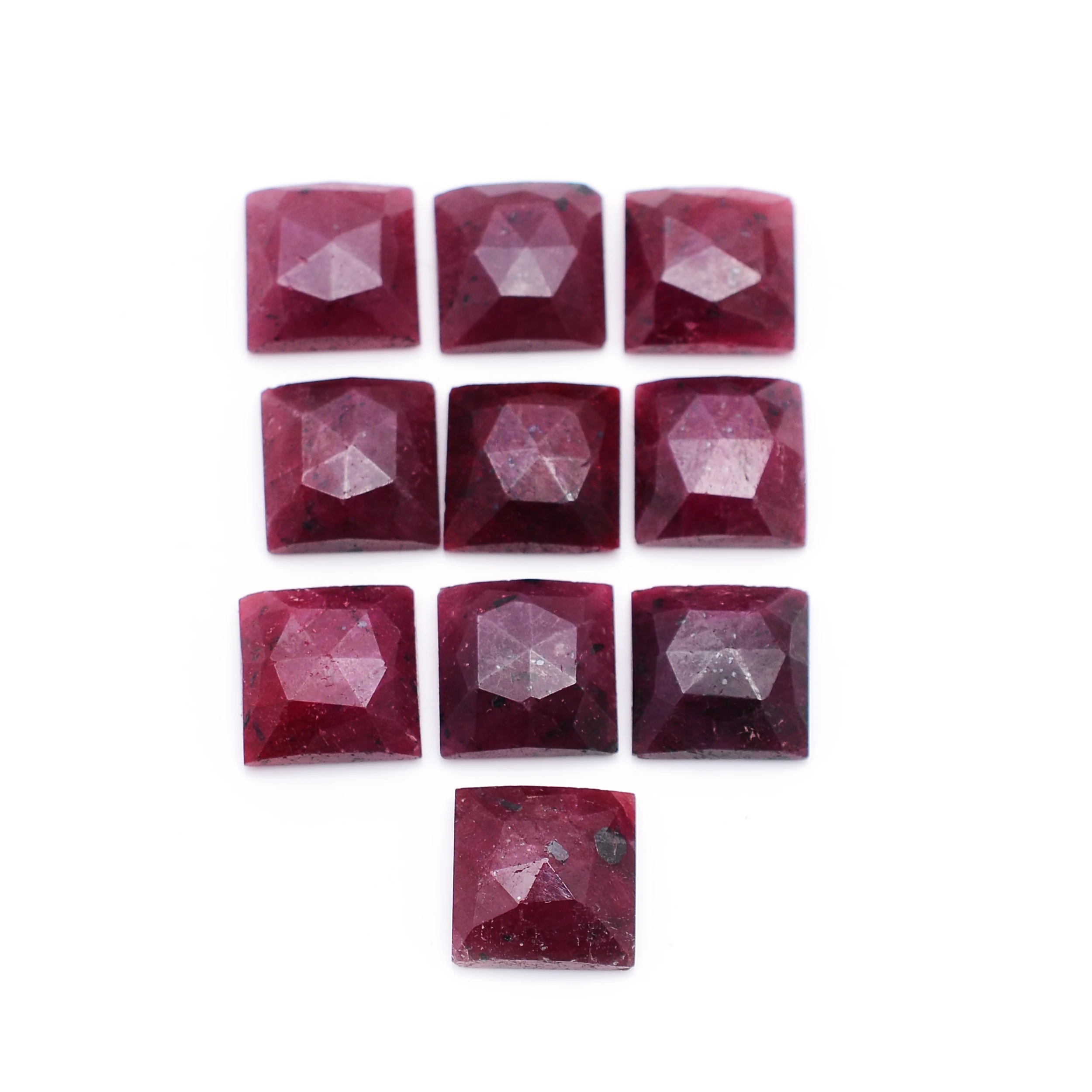 100% Tự Nhiên Nguyên Liệu Của Ruby 12X12Mm Vuông rosecut 6Mm Dày Đá Quý 11.13 Cts Ruby Corundum Đá Cho Mặt Dây Chuyền Làm