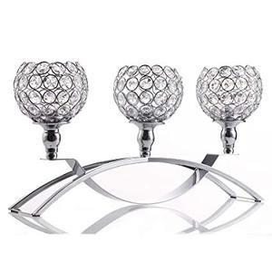 Portavelas de cristal chapado en oro - Product Image 3