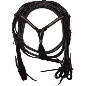 Têtière occidentale de haute qualité avec rênes, en cuir DD tricoté à la main, durable et belle décoration en cuir brut - Product Image 4