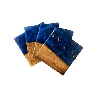 Posavasos para servir tazas de té a precio de fábrica, posavasos de resina epoxi multifuncional y madera de acacia, vajilla de pago, posavasos de Venta caliente - Product Image 3