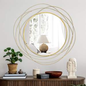 Modern <b>Gold</b> Orbit <b>Round</b> <b>Wall</b> <b>Mirror</b> - Product Image 1