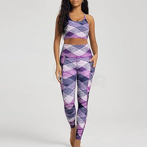 Leggings modernos para mujer, mezcla de algodón suave con cintura elástica y diseño ajustado para uso en entrenamiento, leggings de yoga. - Product Image 4