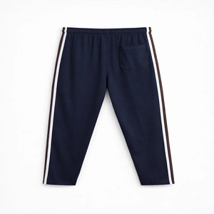 Pantalones Deportivos Personalizados con Franja Lateral Azul Marino, Cintura Elástica con Cordón, Pantalones Casuales para Hombre, Ropa de Otoño - Product Image 2