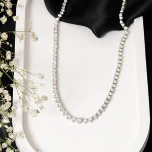 Collar de tenis de plata de ley 925 al por mayor con diamantes de moissanita VVS1 color D para mujer, joyería fina, regalo - Product Image 1