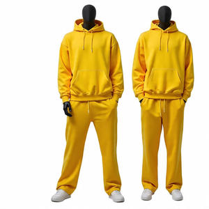 ชุดวอร์มผ้าฝ้ายมีฮู้ดสำหรับผู้ชายชุด2025มีฮู้ดชุดวอร์มทรงโอเวอร์ไซส์พิมพ์โลโก้แบบกำหนดเอง - Product Image 1