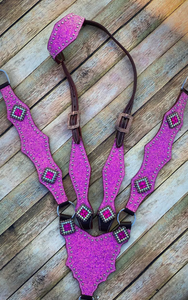 Kaamkaaj Genuine Leather Western Saddle Horse Tack <b>Set</b> Buckle Closure <b>Beaded</b> Headstall Breast Collar-Riding Customization - Product Image 5