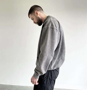 Custom 400g polar Vintage cuello simulado de gran tamaño Distressed streetwear Cuello redondo Lavado ácido Sudadera con capucha sin capucha - Product Image 3