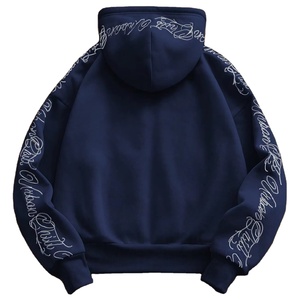 เสื้อฮู้ดดี้แบบซิป สีกรมท่า ทรงปกติ สำหรับทุกเพศ  ผ้าฟลีซ  ปักตัวอักษร  แขนยาว  ผ้าฝ้าย 100%  สำหรับฤดูใบไม้ร่วง - Product Image 3
