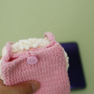 Bolso de Teléfono Móvil Tejido a Crochet, Diseño de Oveja, Hecho a Mano, Accesorio de Moda - Product Image 5