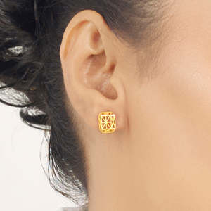 Pendientes de Oro con Esmeralda y Circonita - Joyería Geométrica Clásica y Moderna para Fiestas y Regalos - Product Image 2