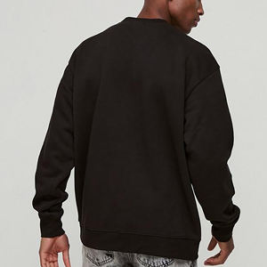 Sudadera de cuello redondo de algodón 100% con logotipo en relieve personalizado de alta calidad para hombre, sudaderas con capucha y sudadera de invierno cálidas de peso pesado de talla grande - Product Image 5