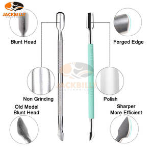Cuticle Trimmer with Cuticle Pusher Green Color Plated Wholesale Price Beauty Instruments Cuticle Nipper Professional Grade - Product Image 3