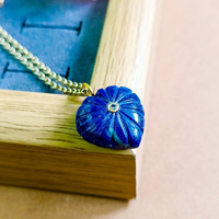 Pendentifs coeur Lapis Lazuli naturel argent 925 plaqué or CZ Center breloques en pierres précieuses faites à la main pour la fabrication de bijoux au prix de gros