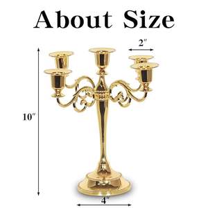 Portavelas de aluminio texturizado de estilo clásico para la configuración romántica de la Mesa de la cena de Navidad y la decoración del evento de la boda - Product Image 6