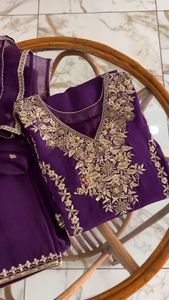 À la mode à la mode traditionnel pur Georgette Kurti pantalon avec Duptta ensemble broderie avec séquence travail fête mariage porter femmes - Product Image 6