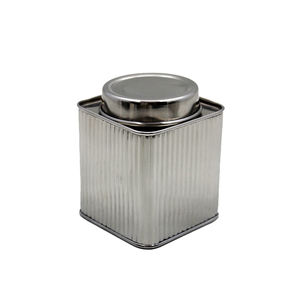 Boîte de rangement ronde en métal argenté de conception populaire avec couvercle, utilisée pour les ustensiles de cuisine, boîte décorative de table - Product Image 1