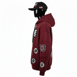 Sudadera con Capucha Reversible de Forro Polar con Parche de PVC Personalizado de Nuevo Estilo, Sudadera con Capucha Transpirable Ecológica de Invierno con Parche Bordado Básico - Product Image 5