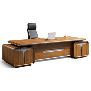 Modern Italian Design Executive Desk High End Luxury Solid Wood Boss <b>Table</b> Premium <b>Office</b> Furniture - Product Image 1