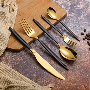 Attractive Design Metal Cutlery Set With White Enamel <b>Slim</b> Handle Gold Finished for Dining <b>table</b> Dinnerware Flatware Sets - Product Image 6