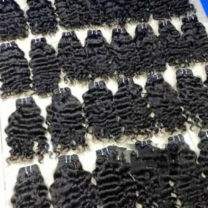 Paquet de cheveux indiens bruts vierges de qualité certifiée 100%, cuticule non traitée alignée, prix raisonnable, vrais cheveux humains, vagues naturelles - Product Image 1