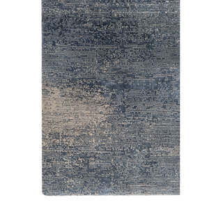 Alfombra Kavi Gris y Negra Anudada a Mano de Lana y Seda de Bambú con Patrón Abstracto, Colección Afterglow para Uso Doméstico - Eskm-01 - Product Image 4