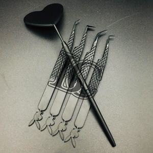 Top Sale Sustainable Stainless Steel Gold-Plated Pocket Eyelash Extension <b>Mirrors</b> Black Color Beautiful Lash Custom Logo - Product Image 3