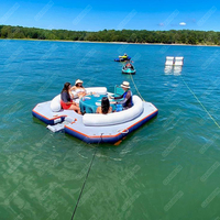 Plateforme de loisirs gonflable en PVC pour activités nautiques, île flottante, quai pour bateaux à moteur, bateau de fête, capacité 100-500 kg
