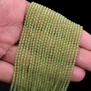 Peridoto AAA+ de 2mm-3mm, piedras preciosas microfacetadas en forma de rondel, peridoto verde natural, piedras preciosas semipreciosas sueltas para joyería. - Product Image 3