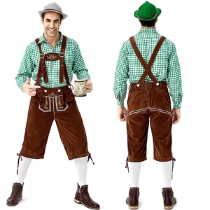 Customizable <b>Men's</b> Bavarian Costume New Cow Suede <b>Leather</b> Lederhosen <b>Shorts</b> Breathable Casual Solid Pattern Cowhide Embroidered - Product Image 3