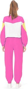 Conjunto retro de los años 80 para mujer: chándal de 2 piezas, chaqueta y pantalones cortavientos, ropa deportiva de hip hop, estilo informal Vintage para mujer - Product Image 3