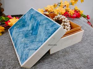 Nueva Caja Decorativa para Guardar Objetos, Hecha a Mano, Moderna y Duradera, con Diseño Rectangular y Patrón de Mosaico Chevron - Product Image 3