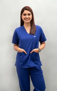 Hospital Unisex Medical Scrubs Set with Poly Coton Fabric Customized Colors OEM Embossed Printing - Product Image 4