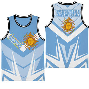 Hot Argentina Basketball Fans Jersey Imprimer Débardeur sans manches extensible à séchage rapide Article d'entraînement surdimensionné avec livraison gratuite - Product Image 1