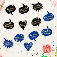 Großhandel 'Happy Retirement' Tortenaufsatz, 'Retired' Cupcake-Topper in Schwarz, Blau, Gold, 'Happy Retirement' Kuchendekoration