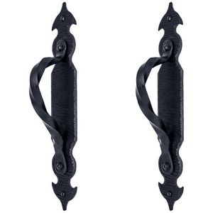 Manija de Puerta de Hierro Forjado Hecha a Mano con Acabado Negro, Perfecta para Decoración de Hogares, Hoteles, Escuelas y Villas - Product Image 4