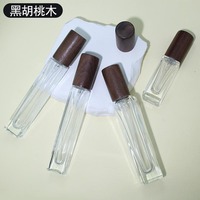 Flacons de parfum en verre avec bouchon en noyer noir de qualité supérieure, 3 ml, 5 ml, 10 ml, flacons de luxe élégants et rechargeables, vente en gros