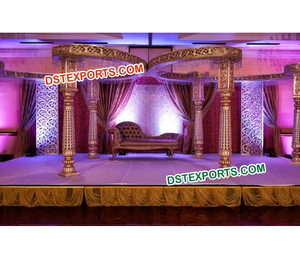 <b>Butterfly</b> Mandap Wedding Mandap Modern Wedding Fiber Royal MandapIndian Wedding Mandap Decoration Trending Gold Mandap Setup UK - Product Image 1