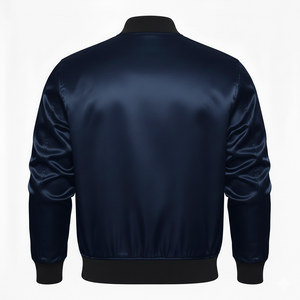 OEM Canvas Long Baseball Varsity <b>Jacket</b> | Chenille Letter Patches | Hooded Stand Collar <b>Fleece</b> <b>Lined</b> Waterproof | Front for Men - Product Image 2