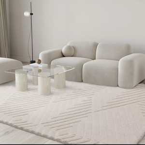 พรมขนสัตว์งาช้างคุณภาพสูงทำด้วยมือปรับขนาดได้ของตกแต่งบ้านห้องนอนรวมถึงผ้าไหมอธิษฐาน-สง่างาม - Product Image 1