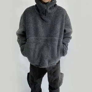 Pull à capuche Sherpa pour hommes avec manches longues, logo personnalisé de haute qualité, sweats à capuche en polaire Sherpa lourd de grande taille - Product Image 4