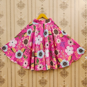 Conjunto de Lehenga Choli Moderno de Poliéster con Estampado Floral Rosa Brillante para Niñas de Shoryam Fashion, Ropa Étnica India y Pakistaní de Alta Calidad - Product Image 4