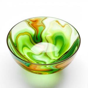 Vaisselle de salle à manger moderne et élégante-Bol en résine à finition brillante avec motifs de tourbillons abstraits artistiques et style ange - Product Image 4