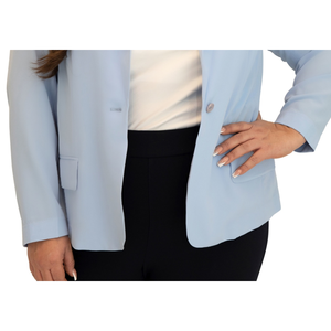 Blazer Mare Pour Toi Azzurro con Nucleo Intrecciato, Taglia 22W, Decorazione con Bottoni e Ricami, Motivo Tinta Unita e Stampato - Product Image 6