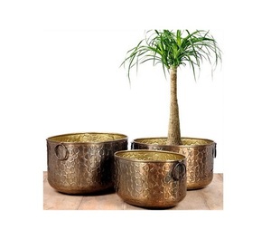 Lot de 3 jardinières en cuivre pur de qualité supérieure avec des bracelets à la mode au design classique au prix - Product Image 1