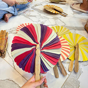 Éventail en feuilles de palmier, feuilles de palmier tissées à la main, éventail décoratif pour la décoration de table de mariage, souvenir du Vietnam, logo personnalisé, Mme Violet - Product Image 4