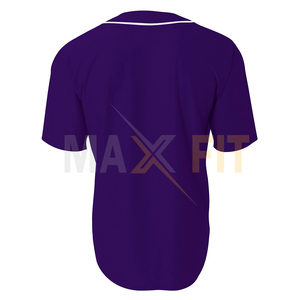 Jersey de béisbol con botones completos de manga corta de alta calidad para hombre, diseño superior personalizado con opción de talla grande - Product Image 2