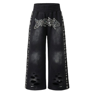 กางเกงวอร์ม Glory Custom Rhinestone ผ้าฝ้าย 100% เนื้อนุ่ม ระบายอากาศได้ดี เหมาะสำหรับวิ่งและสวมใส่สบายสำหรับทุกเพศ - Product Image 1