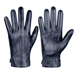 Guantes de invierno impermeables con estilo de cuero negro con forro térmico Pantalla táctil Ciclismo Conducción Guantes de nieve - Product Image 6