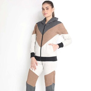 Chándal con cremallera de moda para Mujer | Conjunto de ropa deportiva elegante de dos piezas con chaqueta con cremallera y pantalones Jogger | Cómodo, ligero - Product Image 2