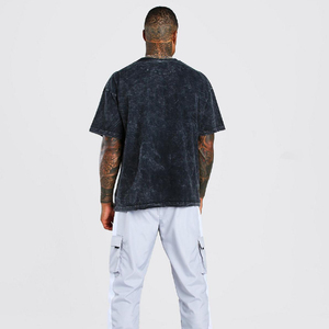 เสื้อยืดผ้าฝ้ายโอเวอร์ไซส์สำหรับผู้ชายผ้าคอตตอนซักได้สำหรับ250Gsm เสื้อเจอร์ซีย์สไตล์วินเทจผ้าเจอร์ซี่พิมพ์ลาย - Product Image 6